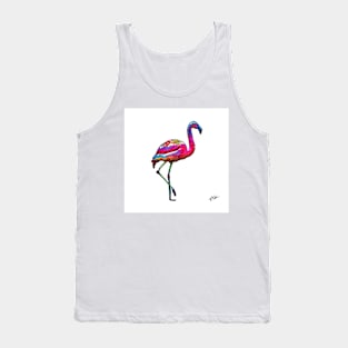 One Step At A Time Abstract Flamingo Tank Top